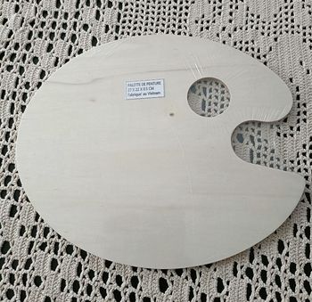 Palette de peinture en bois sous blister de 27 X 22 X 0.5 cm