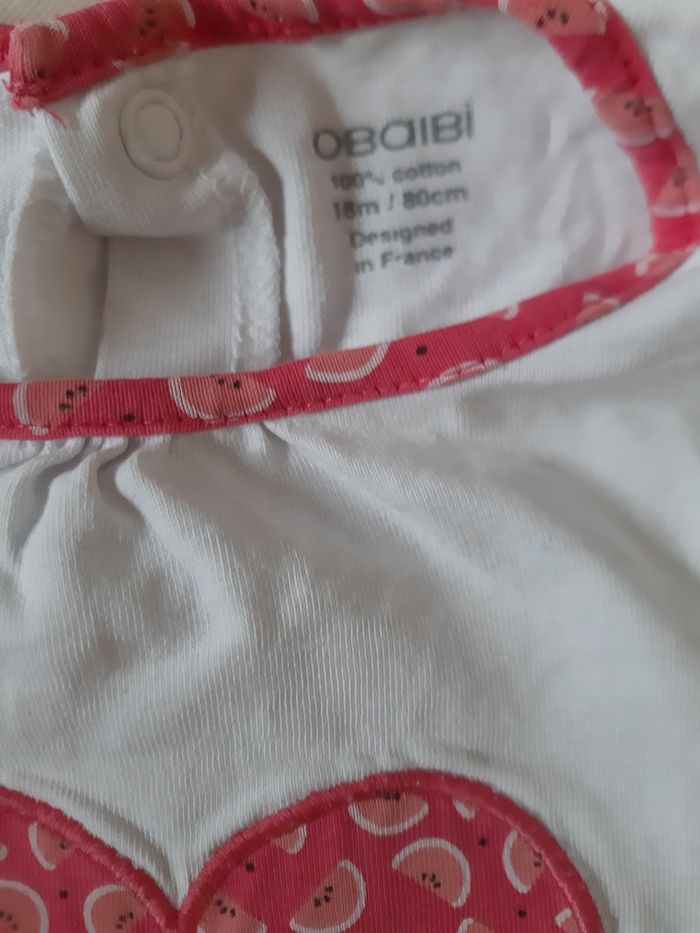 pyjama léger coton 2 pièces fille - cœur, fruits - obaïbi - 18 mois - photo numéro 4