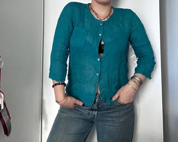 Chemise Bellerose bleu turquoise – Taille 3 (S) |  Ultra légère | Couleur vibrante