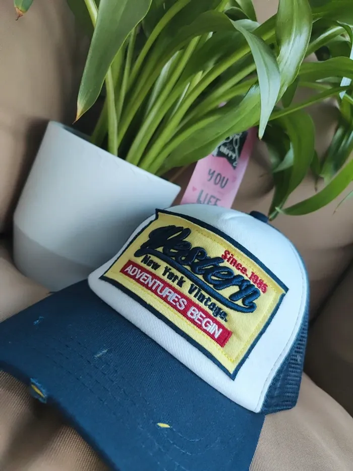 Casquette Trucker Western bleue marine