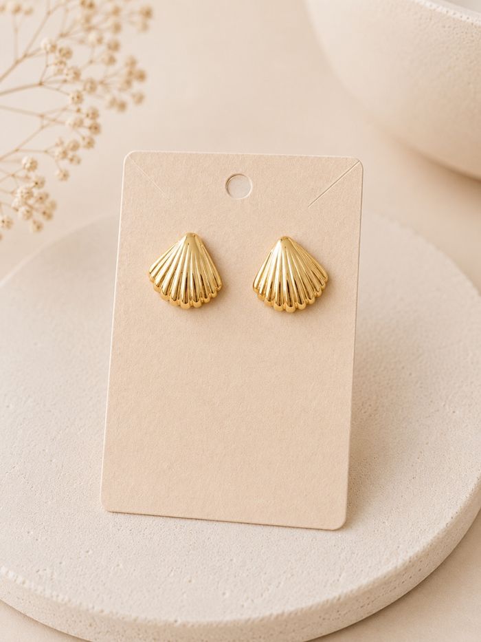 Boucles d’oreilles coquilles st Jacques dorées