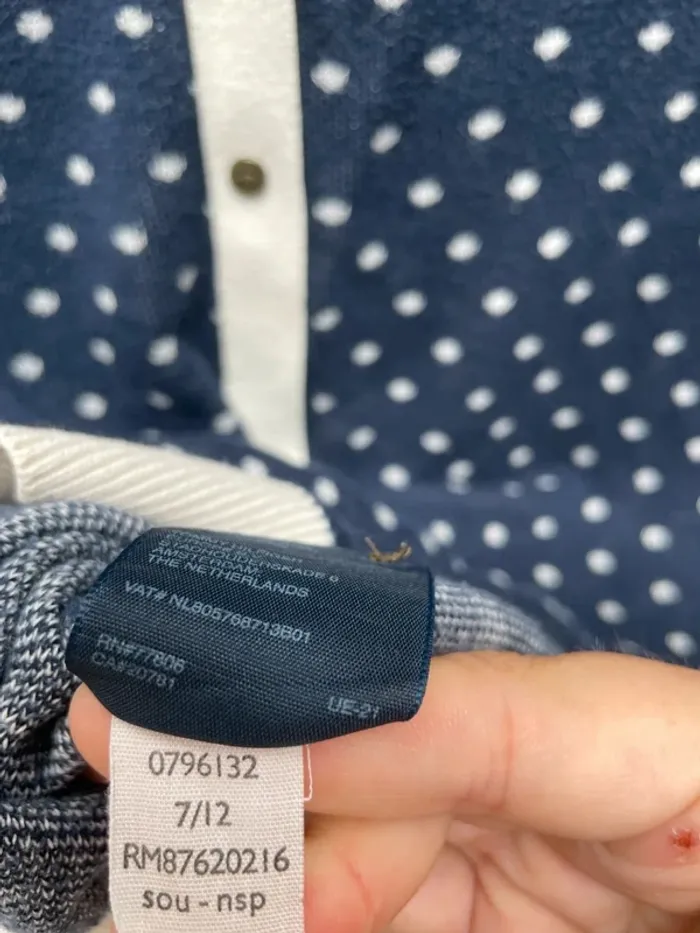 Tommy Hilfiger Pullover polka dots navy blue white Womens M - photo numéro 8