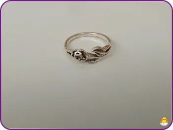 Bague argentée tendance en acier inoxydable