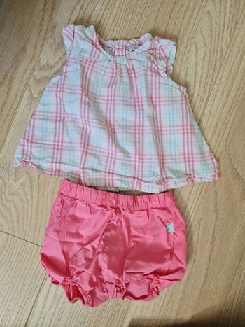 Ensemble obaïbi 9 mois oiseau carreau