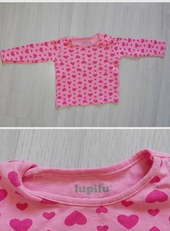 Manches Longues Rose à Motifs Cœurs - Lupilu - 6 mois