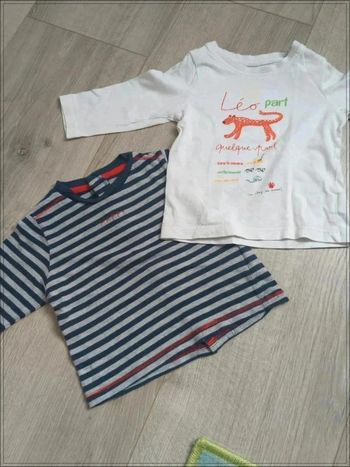 2 t shirt manches longues 9 mois