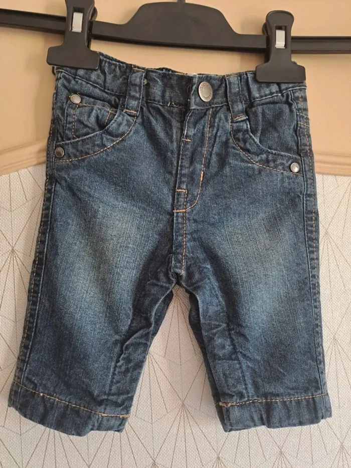 Pantalon jean bébé garçon 1 mois kitchoun comme neuf - photo numéro 2