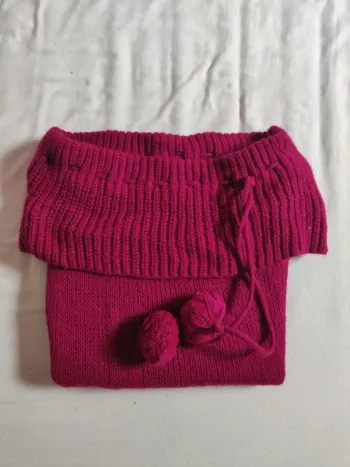 Pull col large fushia H&K taille 42