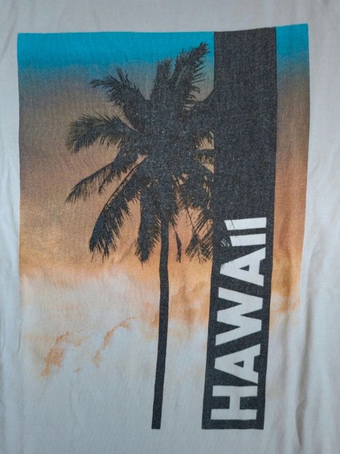 T-shirt blanc en coton biologique imprimé Hawaï 14 ans - photo numéro 3