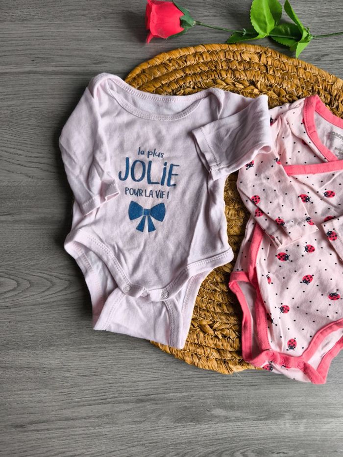 Lot de 2 body bebe Fille 1mois - photo numéro 2
