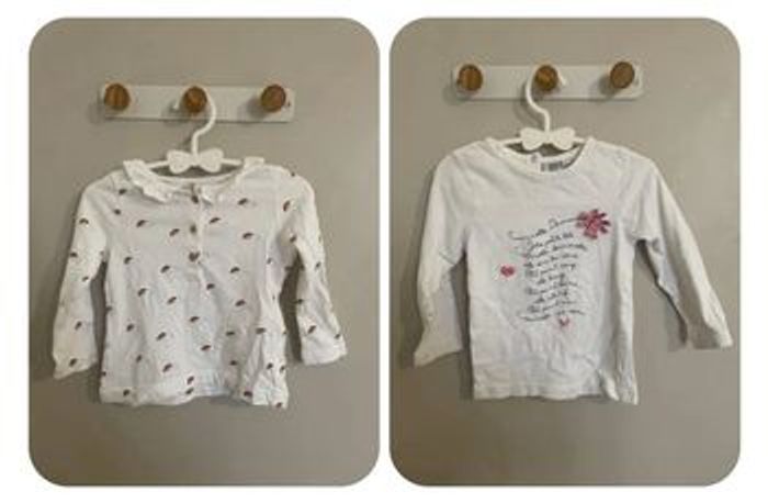 Lot 2 T-shirt ML 18 mois