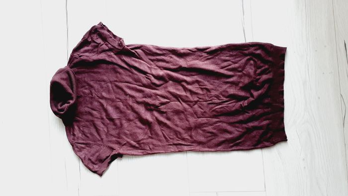 Vêtement femmepullleger col roulé violet sans manches Naf Naf taille S