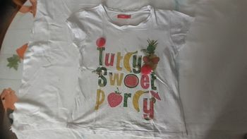 Tee shirt blanc motif fruits