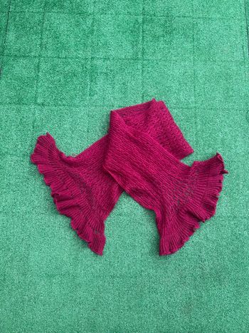 Echarpe franges rose fuchsia