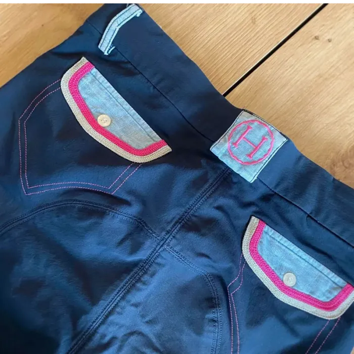Pantalon Harcour –  Taille 38  – Bleu  Marine avec  Liseret  Rose  – Très  bon état - photo numéro 6