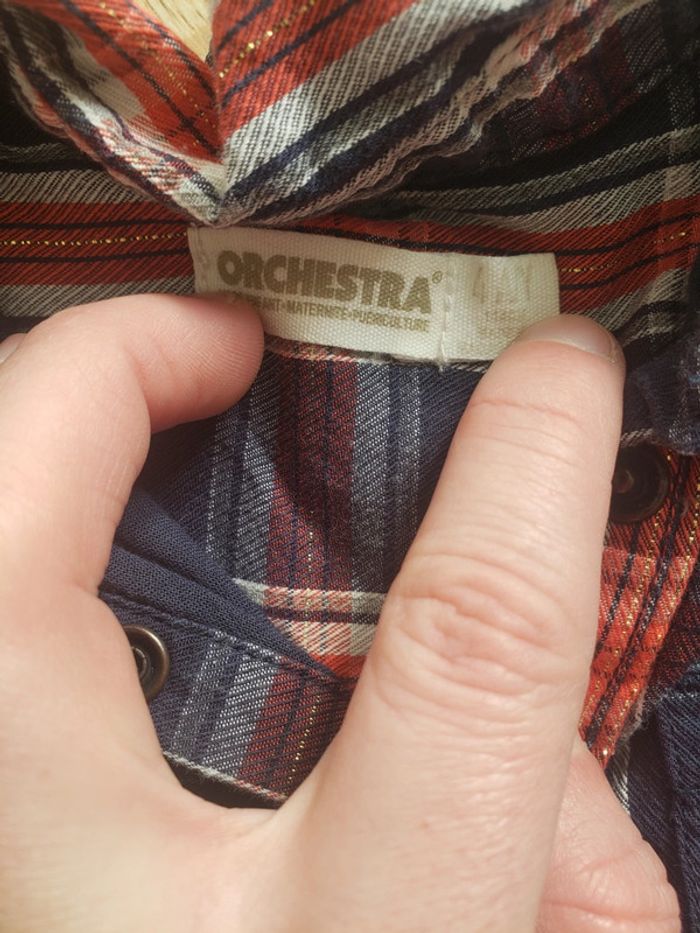 Robe chemise carreau manche 3/4 - photo numéro 3
