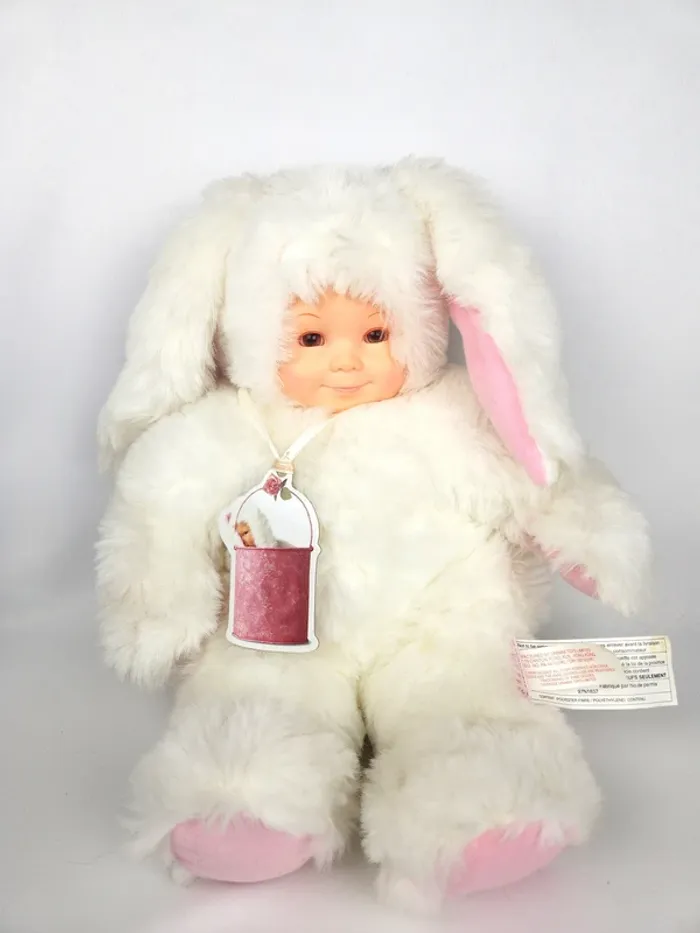 Peluche Anne Geddes Bébé Lapin Blanc 35 cm