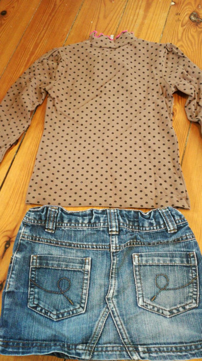 Ensemble jupe jean col roulé 5 ans - photo numéro 4