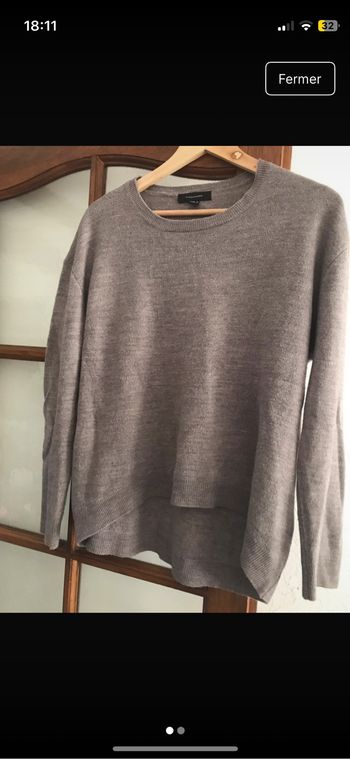 Pull gris/beige