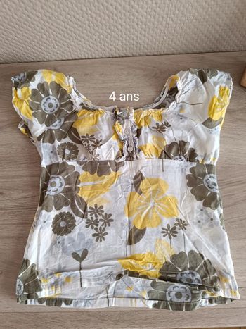 Blouse tunique fleurie 4 ans