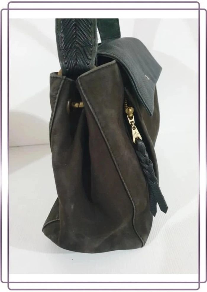 Sac porté épaule Fabienne Chapot, bon état mais le cuir est un peu décoloré, 35x27cm - photo numéro 7