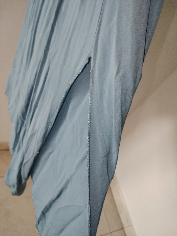 Robe d'été mi-longue à bretelles bleu - photo numéro 4