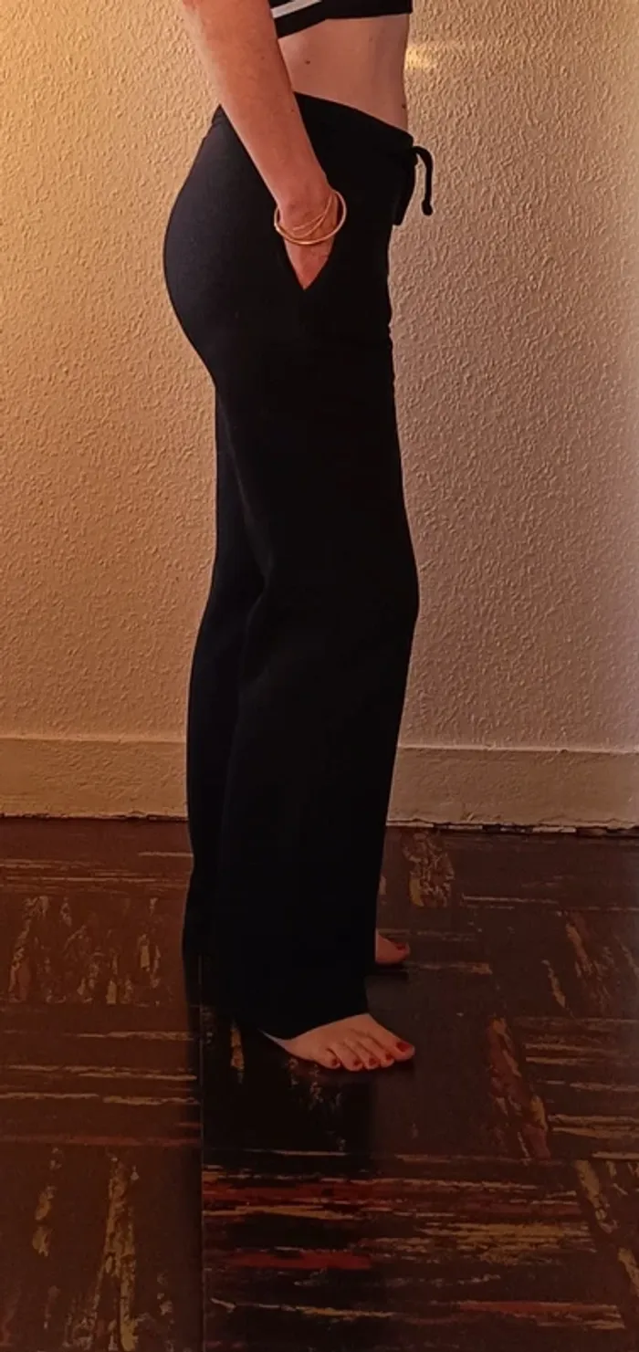 Pantalon de survêtement molleton noir T. 10-12 ans - photo numéro 4