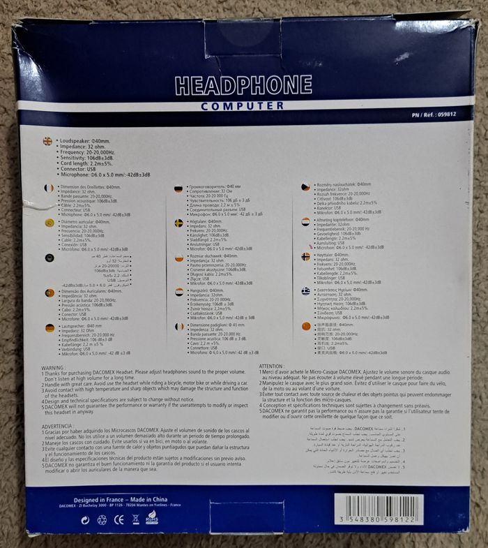 🎮 Micro casque monoral 5.1 USB Dacomax - neuf - photo numéro 2