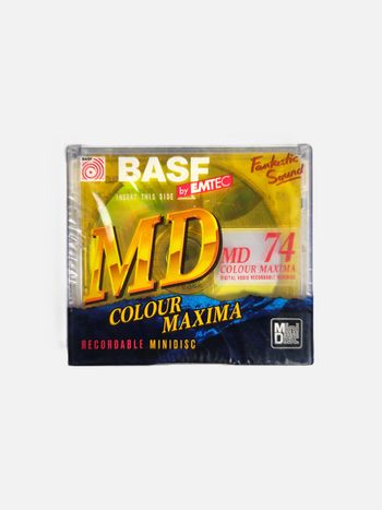 MiniDisc BASF MD Colour Maxima 74 Recordable Neuf scellé - Jaune