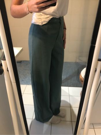 Pantalon fluide bleu canard
