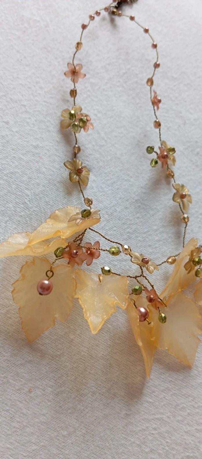 Collier feuilles et fleurs vintage - photo numéro 2