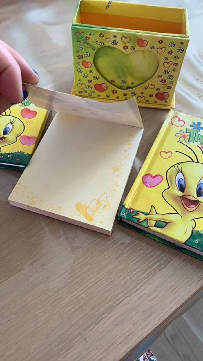 Ensemble de petits cahiers tweety avec support - photo numéro 4