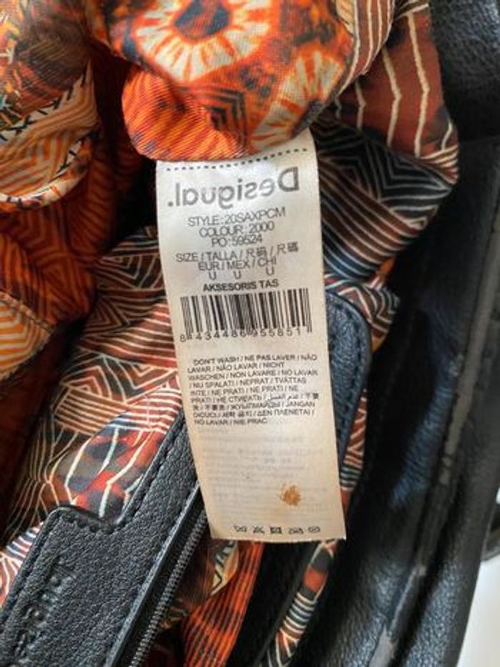 Sac Desigual noir & orange brodé – grand format, original - photo numéro 6