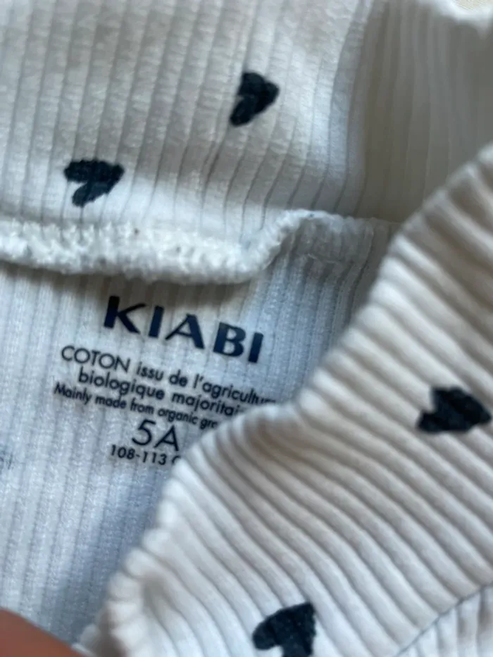 TEE shirt Kiabi 5 ans blanc côtelé - photo numéro 2