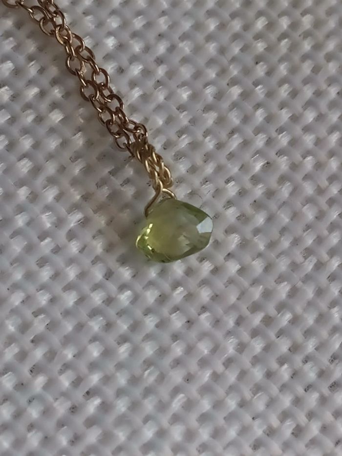 Collier pierre de péridot naturelle à facettes - photo numéro 2