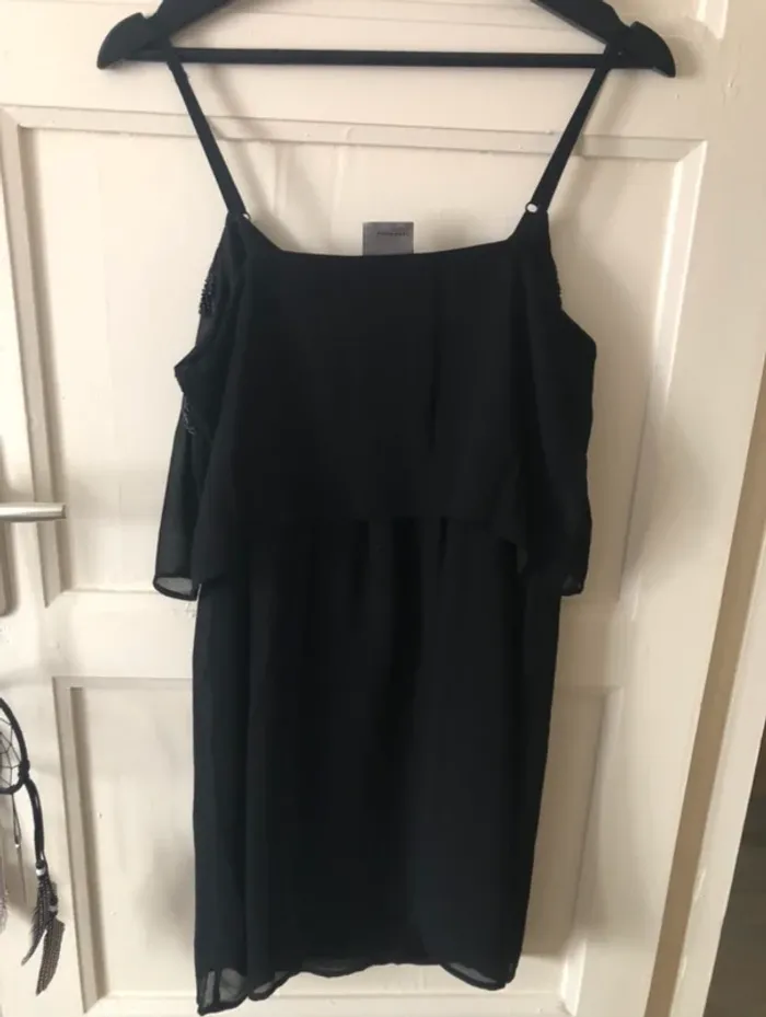 Robe noire perles Vero Moda t.l - photo numéro 3