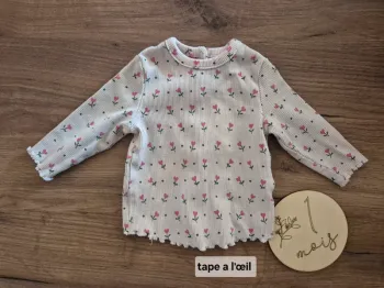 T-shirt manche longue epais fille 1 mois