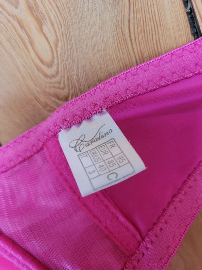 Soutien-gorge armatures fuchsia à coques - Caralino - 95C - photo numéro 4