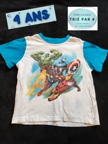 T-shirt manches courtes Marvel Avengers 4 ans