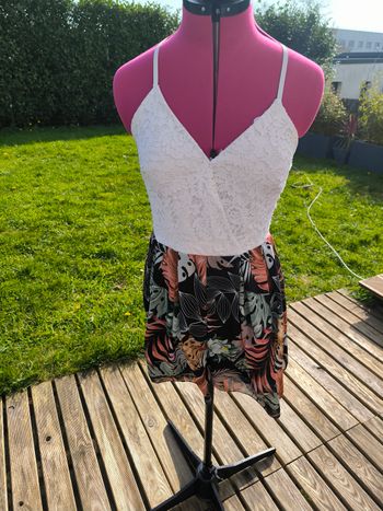 Combi-Short blanc et floral M