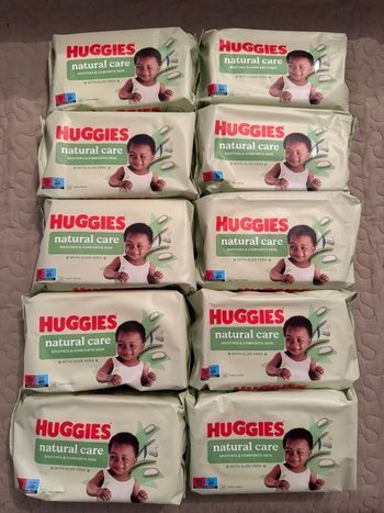 Lingettes Huggies Natural. Care Aloe Vera