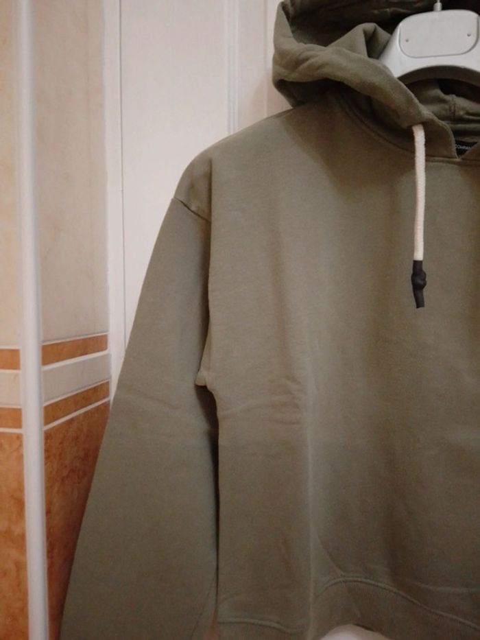 Sweat à capuche vert olive "girl PWR" T.S/36- Fashion Prívate Company - photo numéro 5