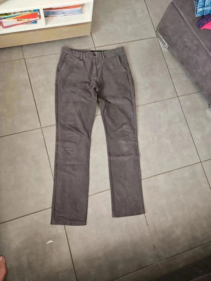 Pantalon homme taille 40 celio gris coupe straight