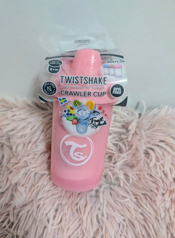 Gourde Twistshake rose 300 ml – neuve – 8 mois et + anti-fuite