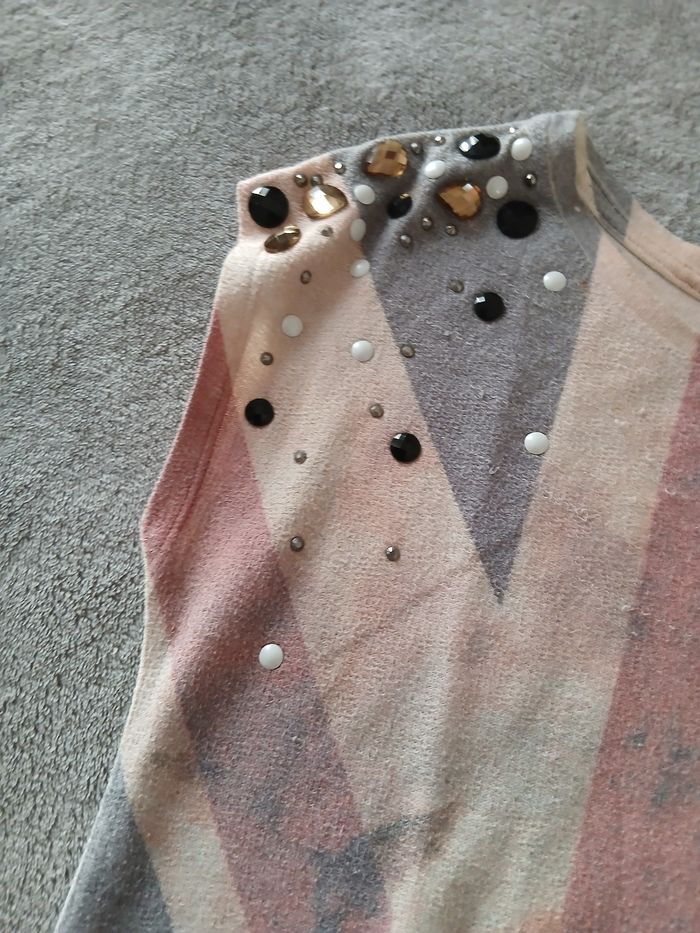 Top Bershka Union Jack avec Détails Bijoux Taille S - photo numéro 3