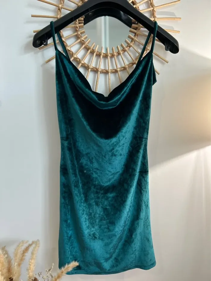 Robe en velours vintage rétro Mango - photo numéro 2