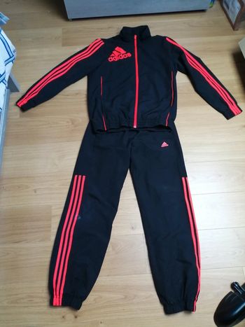Jogging #Adidas orange et noir T 14 ans