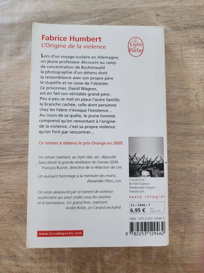 Livre de poche "l'origine de la violence" de Fabrice Humbert - photo numéro 2