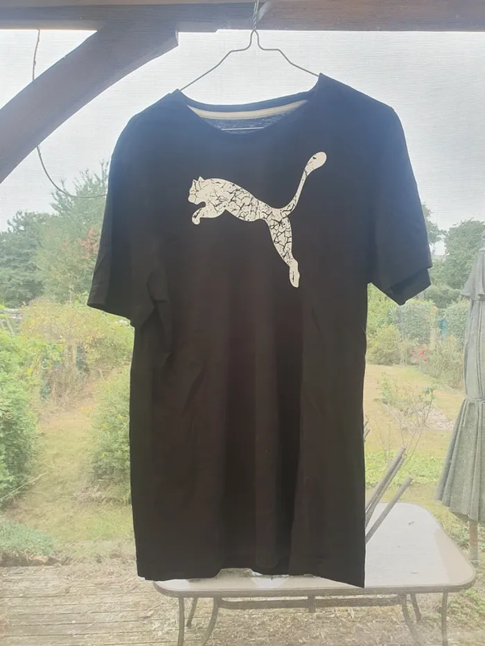 T-shirt Puma noir logo craquelé · taille M