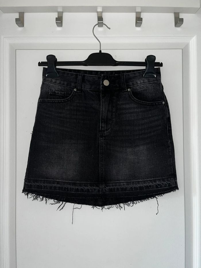 Jupe en jean gris foncé, taille XS
